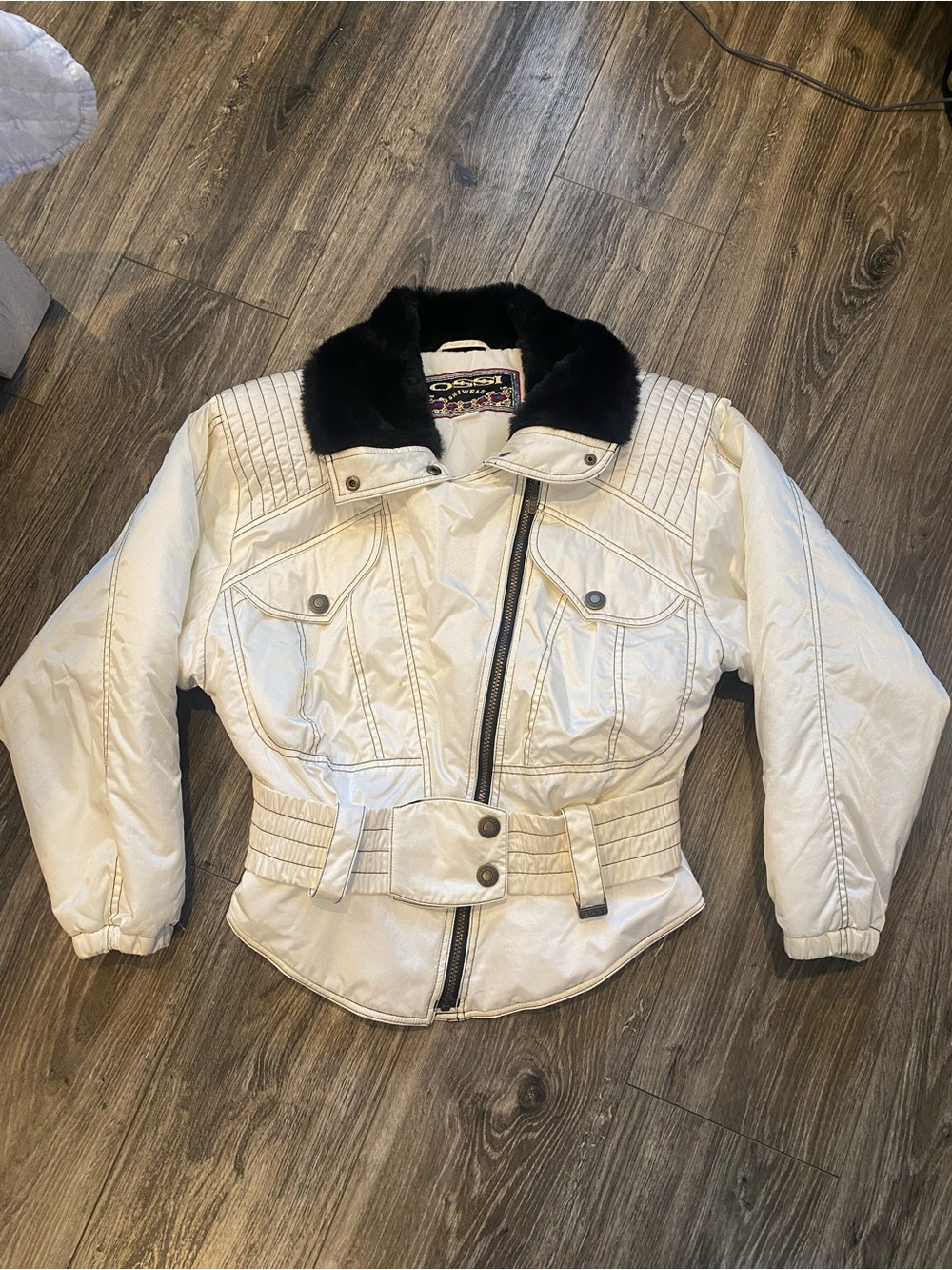 Ossi Skiwear Vintage Jacket / Coat With Faux Fur Collar
